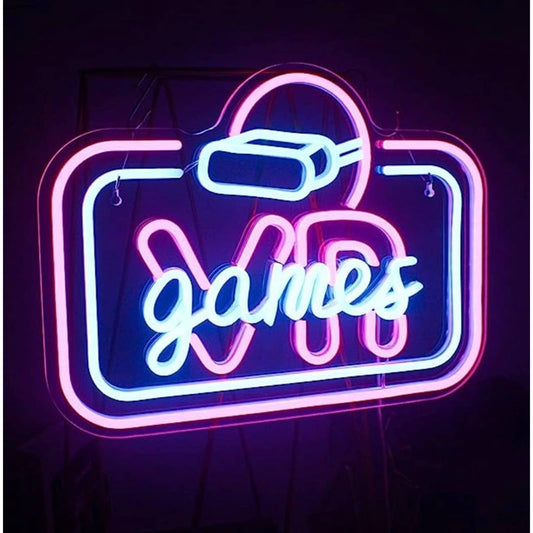 Fun Bright VR Virtual Reality Games LED Night Light Game Room Sign Decoration