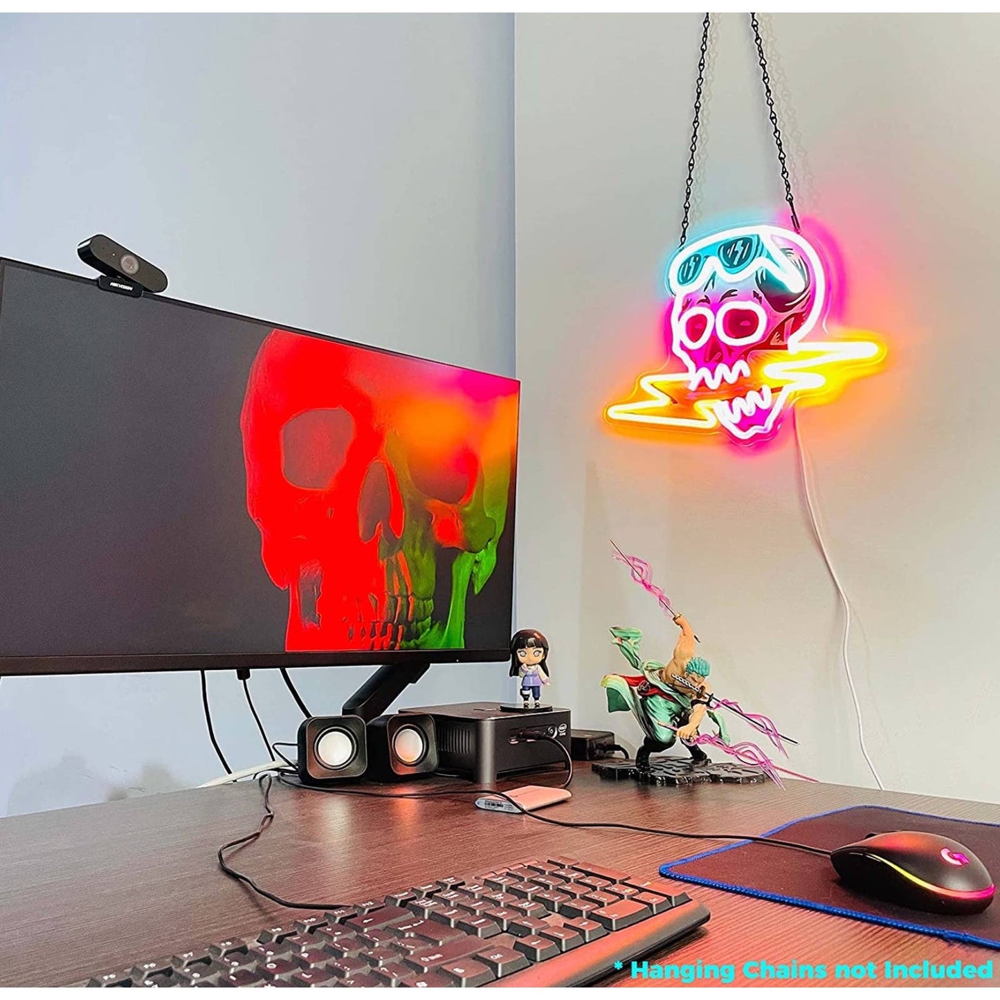 Fun Bright Pink Skull Lighting Sunglasses LED Night Light Room Wall Decoraton