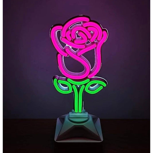 Lovely Bright Vivid Pink Rose LED Night Light Lamp Room Decor