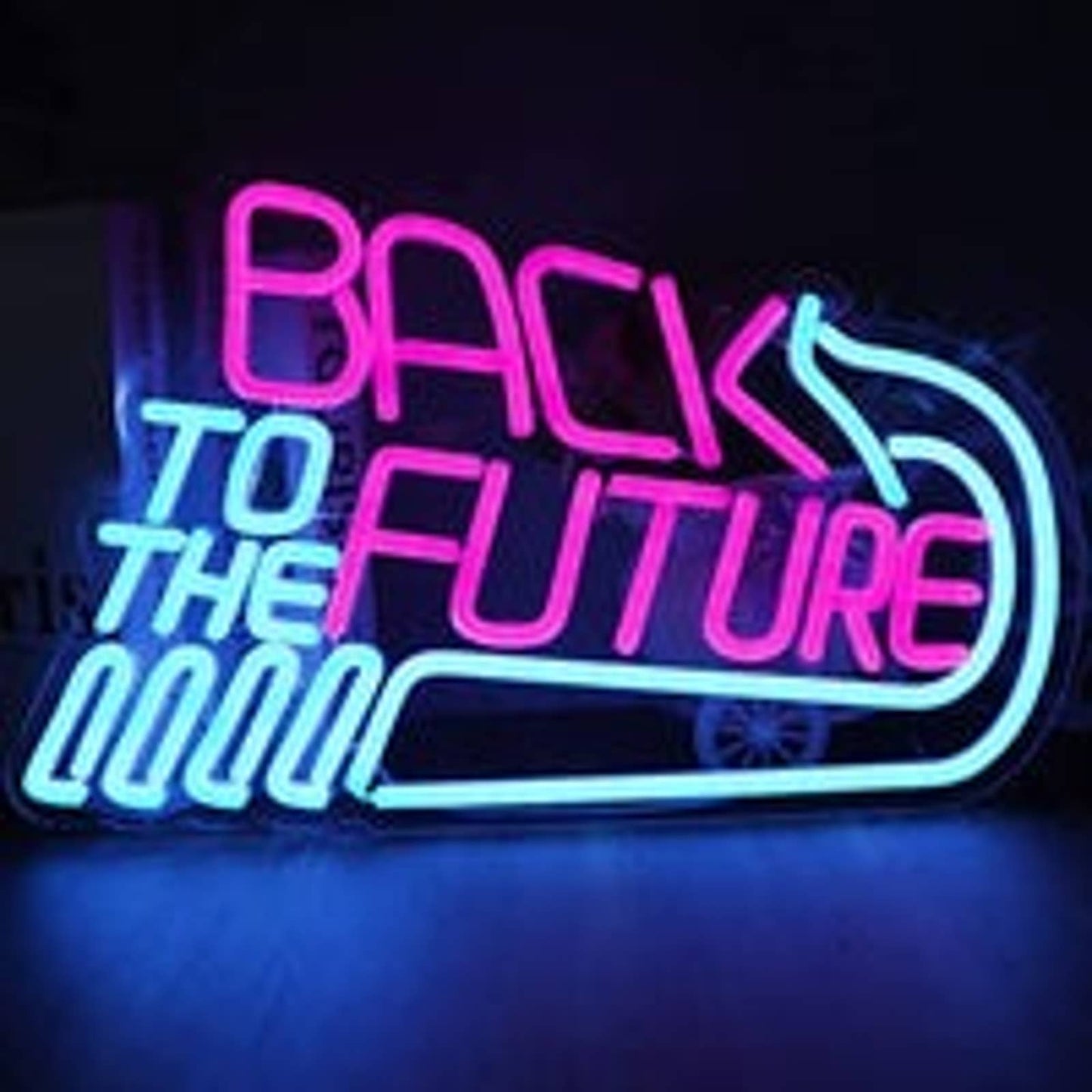 Fun Bright Pink/Blue Back to the Future LED Night Light Room Wall Decoration