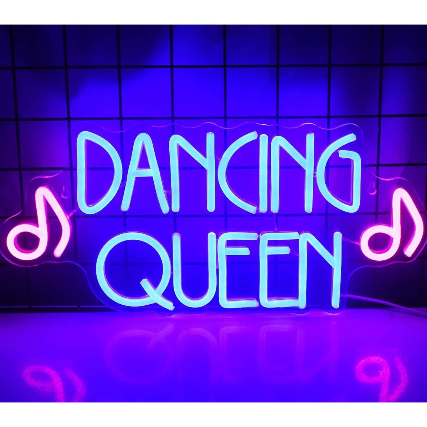 Lovely Fun Bright Pink / Blue Dancing Queen Music LED Night Light Room Wall Deco