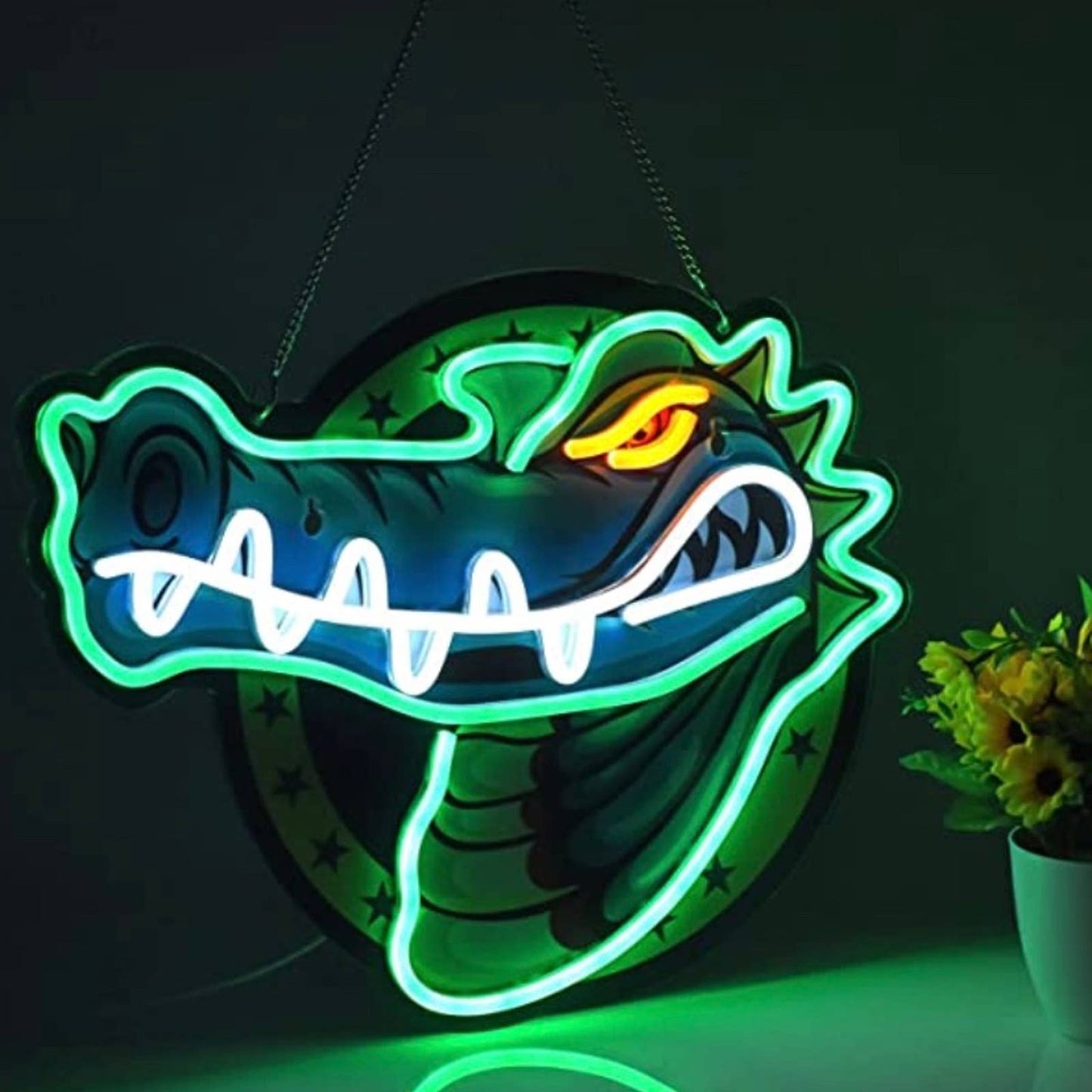 Vivid Bright Alligator LED Night Light Room Wall Decoration