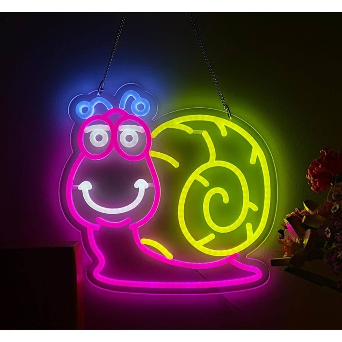 Super Cute Smart Baby Snail Cartoon LED Night Light Room Wall Decor