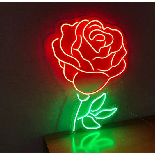 Romantic Vivid Bright Red Rose LED Night Light Love Room Wall Decoration