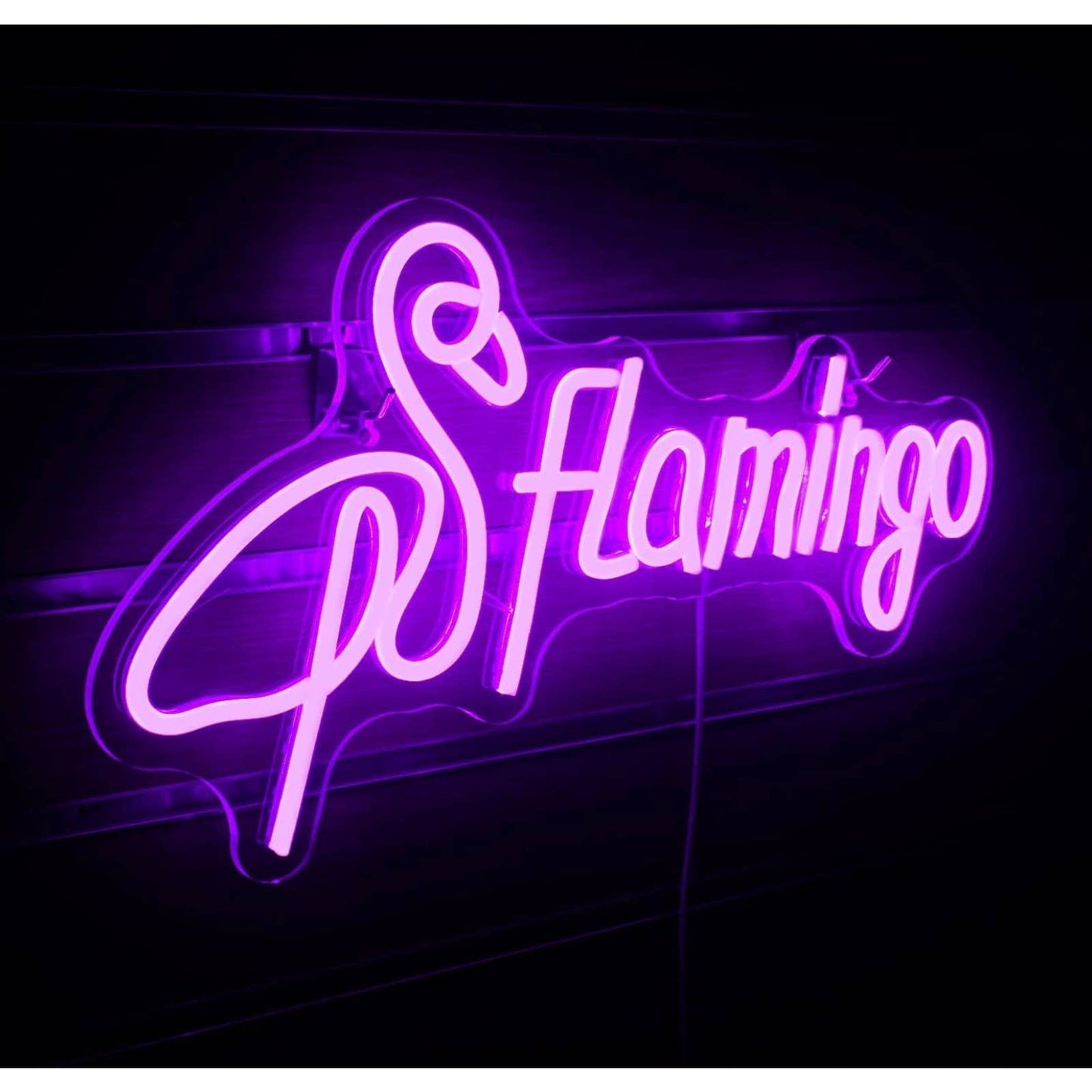 Lovely Vivid Bright Purple Flamingo LED Night Light Room Wall Sign Decoration