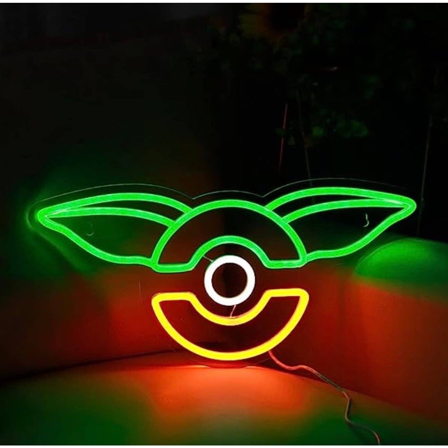 Fun Bright Green Yoda Ear Grogu Pokeball LED Night Light Pokemon StarWars Decor