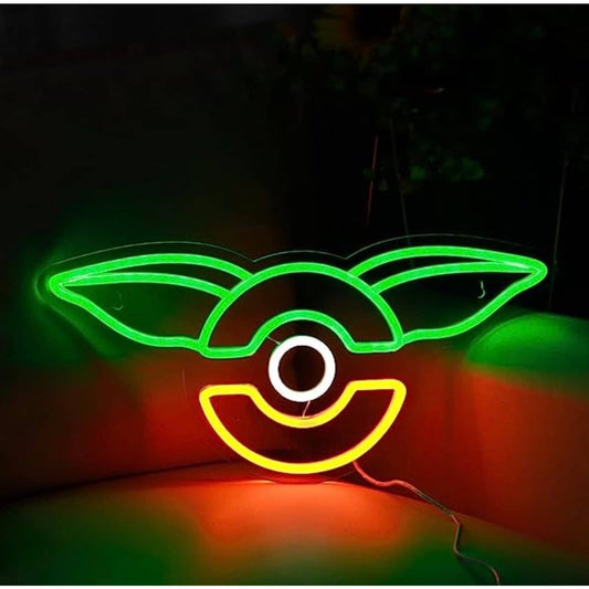 Fun Bright Green Yoda Ear Grogu Pokeball LED Night Light Pokemon StarWars Decor