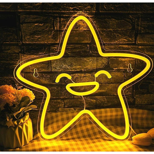 Fun Vivid Bright Happy Kid Star LED Night Light Room Wall Decor