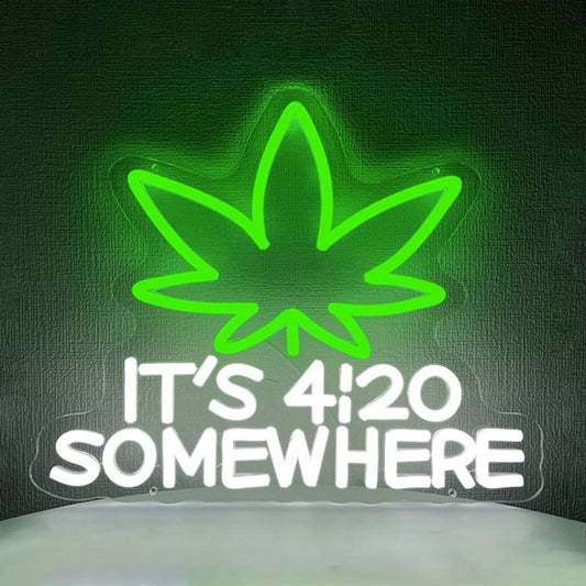 Vivid Bright “It’s 4:20 Somewhere” LED Night Light High Plant Room Decoration