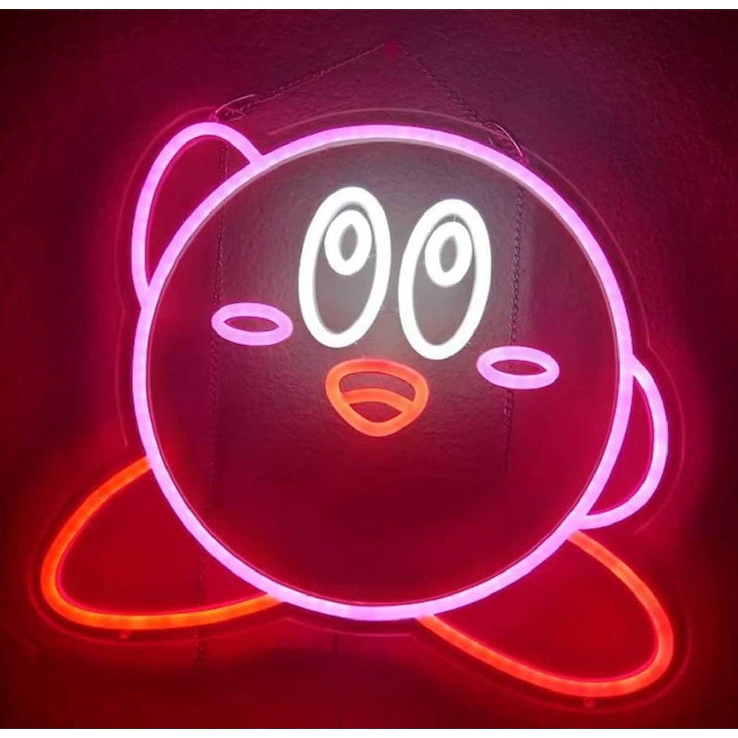 Fun Bright Cute Kirby Hello LED Night Light Game Room Decor