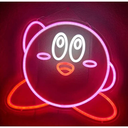 Fun Bright Cute Kirby Hello LED Night Light Game Room Decor