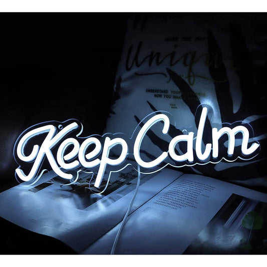 Bright Cool White “Keep Clam” LED Night Light Room Wall Decoration
