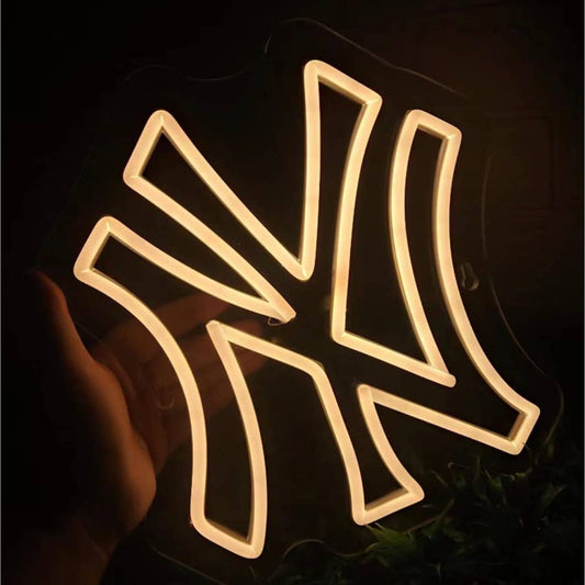 Cool Bright New York Yankees Baseball Team Logo LED Night Light MLB Decor