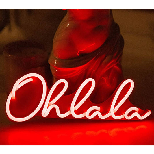 Lovely Bright Red “Oh la la” LED Night Light Room Wall Decoration