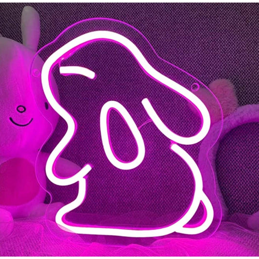 Adorable Bright Pink Baby Bunny Rabbit LED Night Light Room Wall Decoration