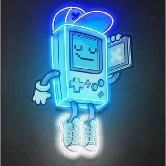Fun Bright Blue Video Game Boy Kid LED Night Light Room Wall Decoration