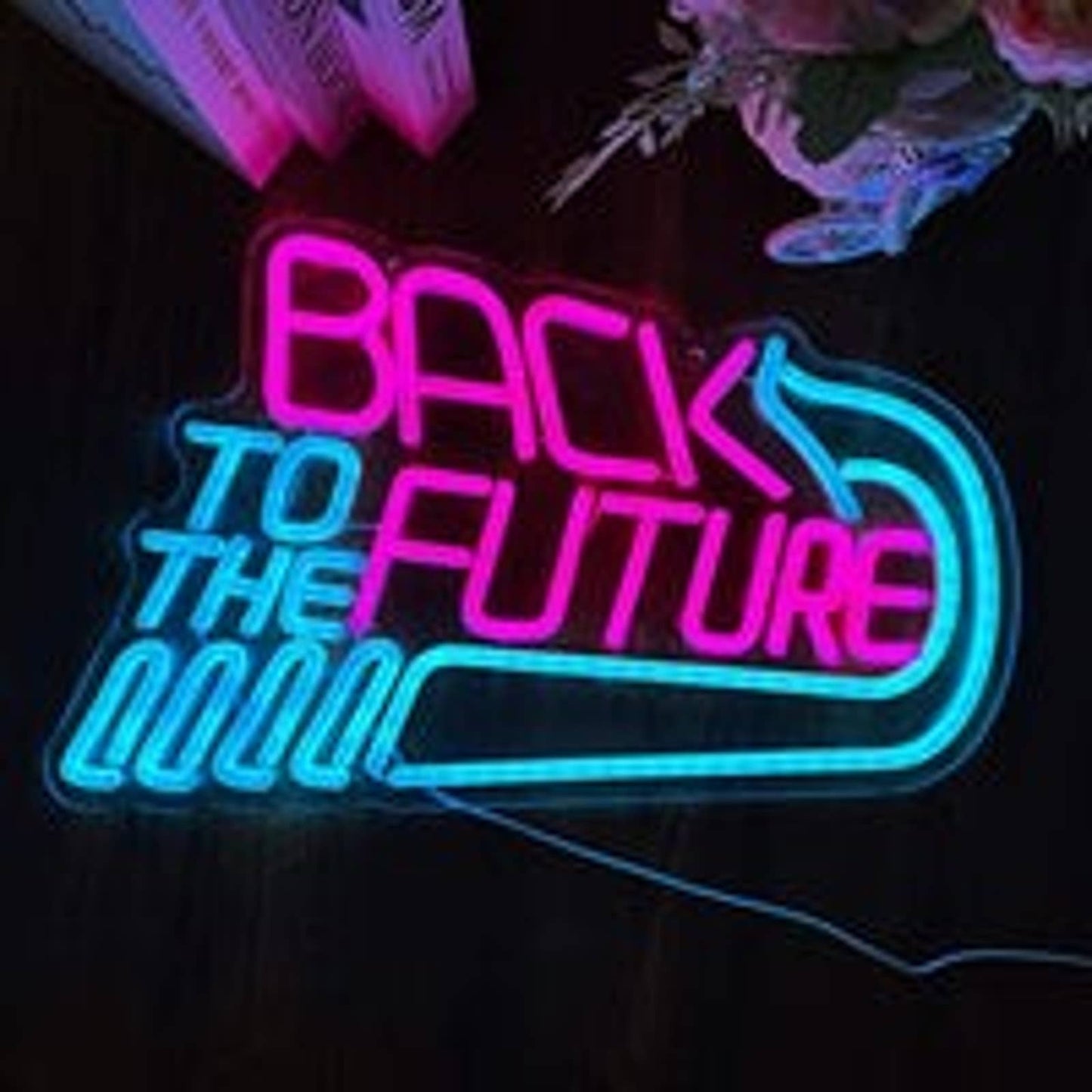Fun Bright Pink/Blue Back to the Future LED Night Light Room Wall Decoration