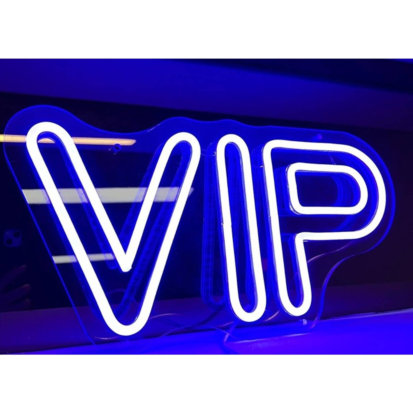 Vivid Bright Blue VIP Bubble Letter LED Night Light Room Wall Decor