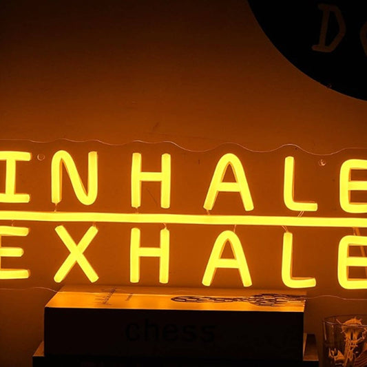 Warm Bright Yellow Inhale/Exhale LED Night Light Room Wall Decoration