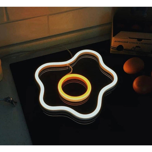 Bright Yellow Tasty Sunny Side Up Egg LED Night Light Room Wall Decor