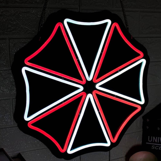 Vivid Bright Red & White Umbrella Corporation LED Video Game Light Resident Evil