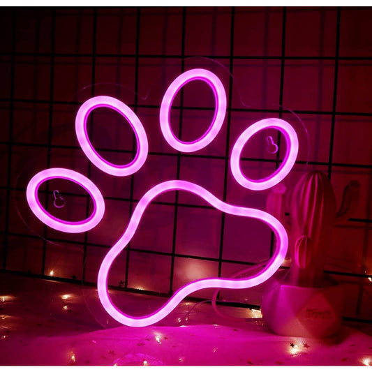 Super Cute Pink Puppy Dog Paw LED Night Light Room Wall Decor