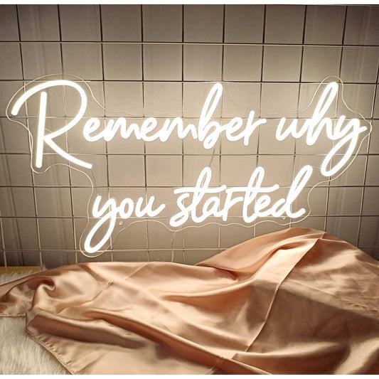 Inspiring Bright “Remember Why You Started” LED Night Light Room Wall Decoration