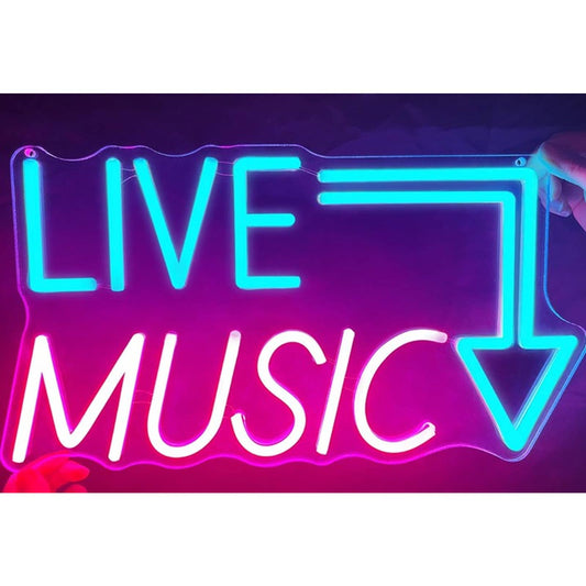Fun Bright Pink / Blue Live Music Arrow LED Night Light Concert Party Decor