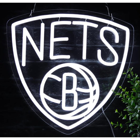 Vivid Bright Nets Basketsball Team Logo LED Night Light NBA Sport Decor