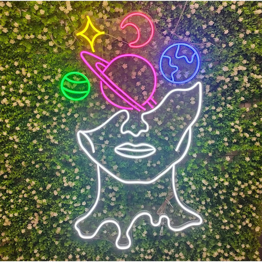 Vibrant Colorful Universe Planet Mind LED Night Light Room Wall Art Room Decor