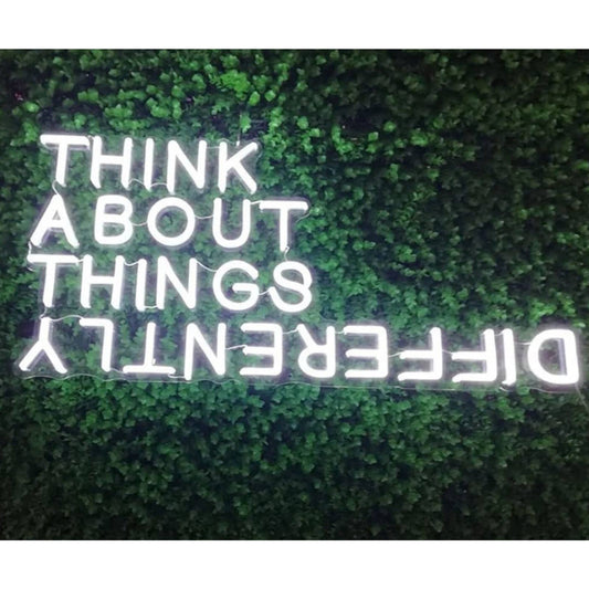 Lovely Bright White “Think About Things Differently” LED Light Wall Decoration