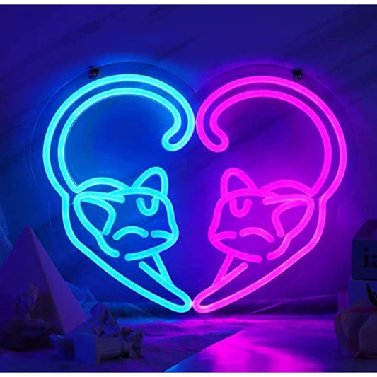 Lovely Vivid Sailor Moon Love Heart Cats LED Night Light Japan Anime Room Wall D