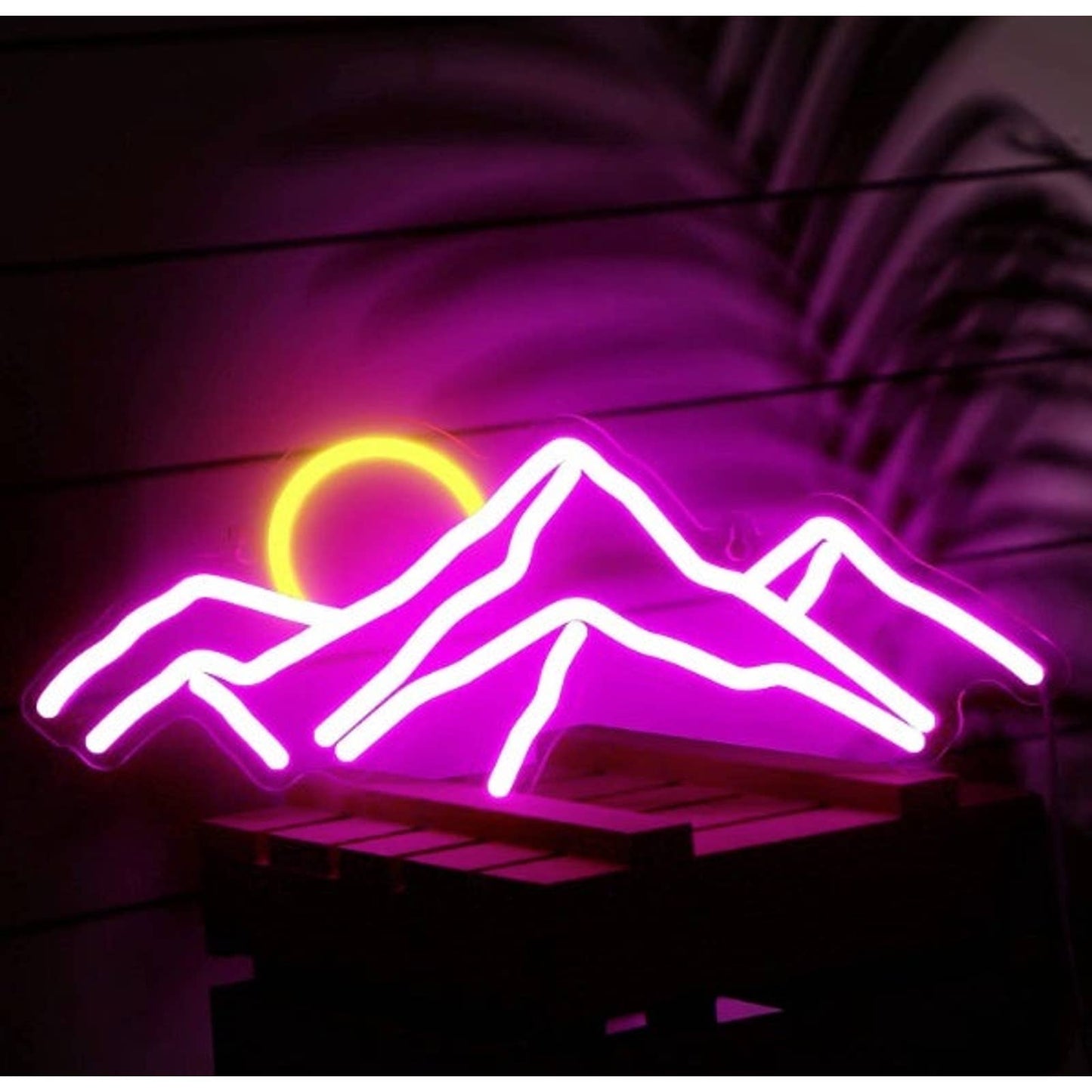 Lovely Bright Pink Mountains Sunset LED Night Love Neon Light Room Wall Decor