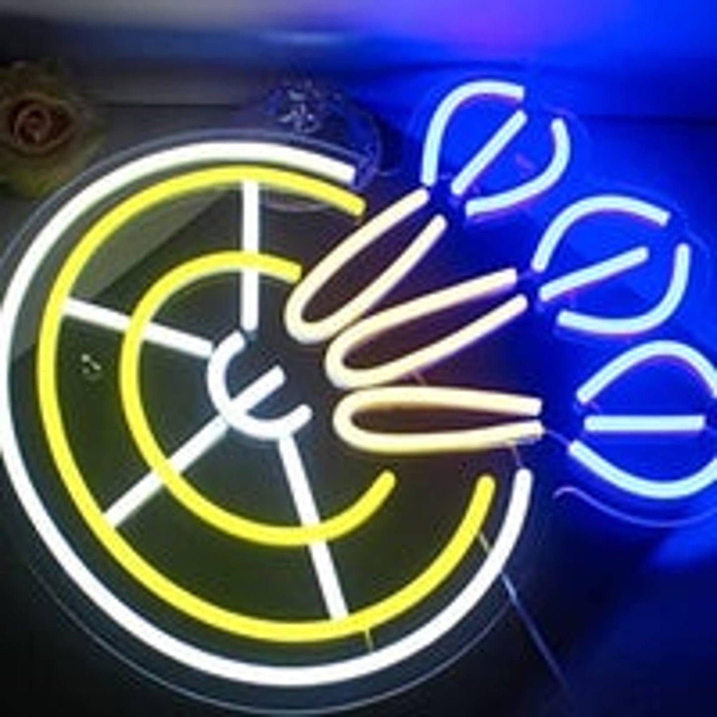Fun Blue Triple Dart Board Game Room LED Night Light Room Wall Decoration
