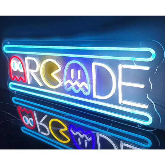 Unique Vivid Fun Colorful Arcade Game Room LED Night Light Sign Wall Decor