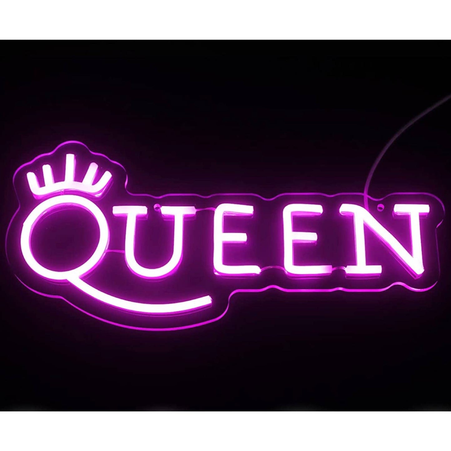 Adorable Bright Pink Glam Queen Crown LED Night Light Room Wall Decoration