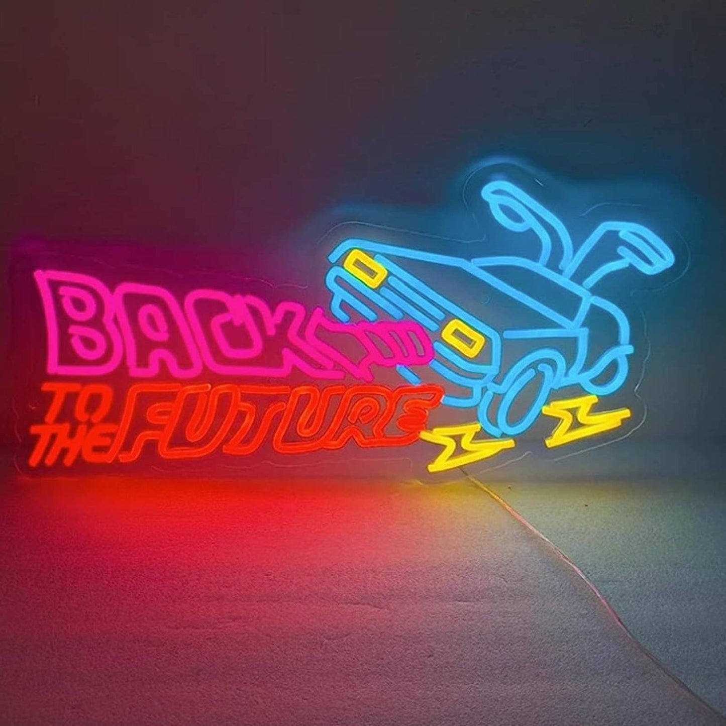 Super Large Bright Back to the Future DeLorean LED Night Light Movie Room Decor