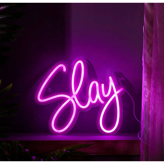 Lovely Bright Pink Slay LED Night Light Room Wall Decoration