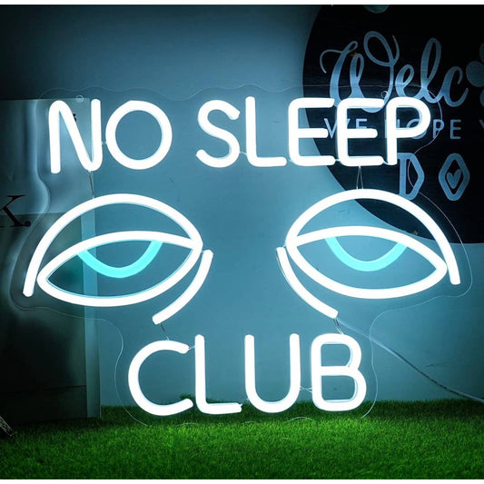 Bright “No Sleep Club” LED Night Light Sign Gamer Game Room Wall Decoration