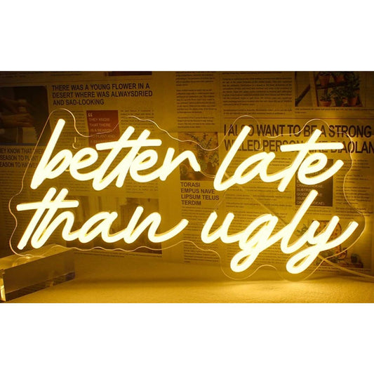 Vivid Bright Warm White “Better Late Than Ugly” LED Night Light Room Wall Decor