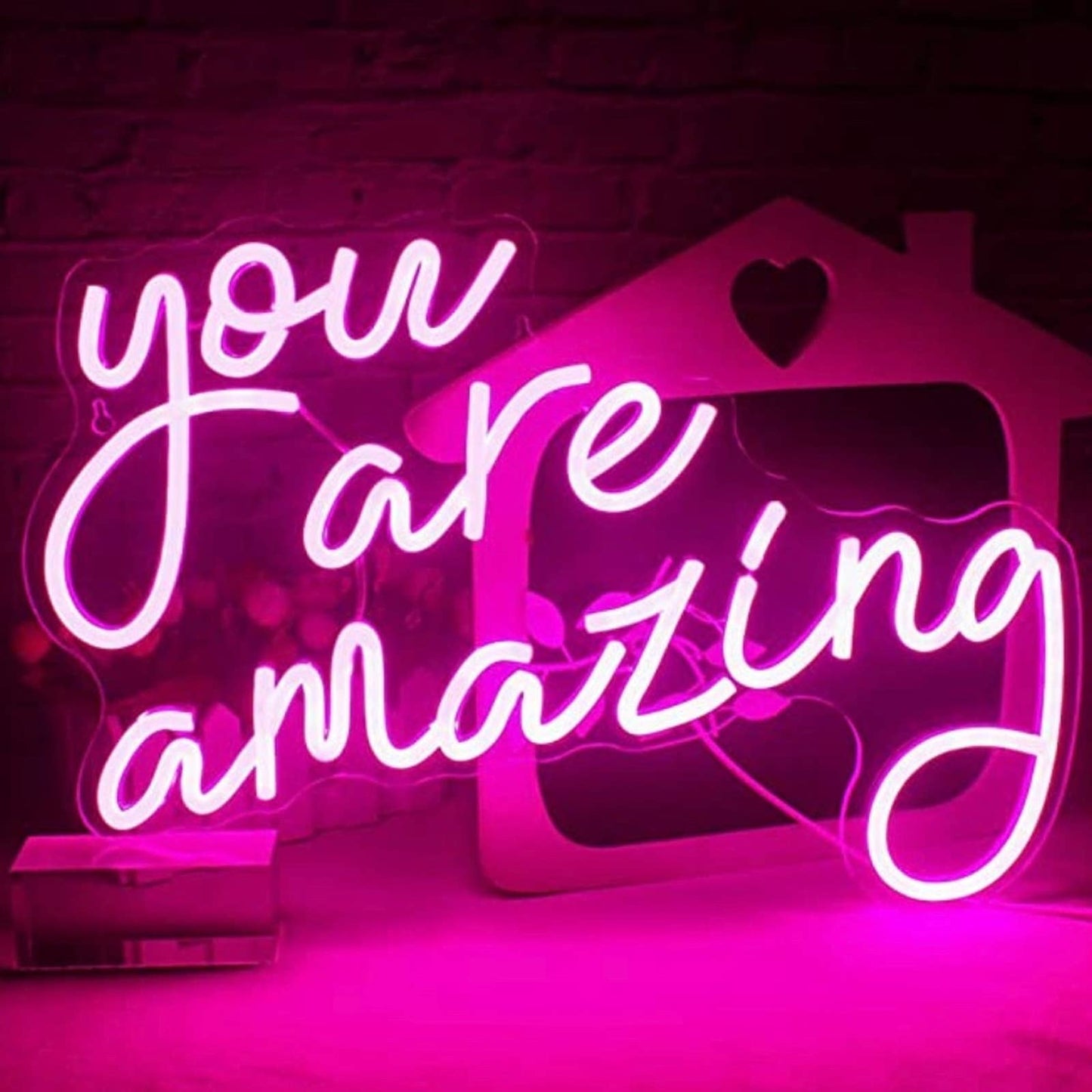 Vivid Bright Adorable Pink “You Are Amazing” LED Night Light Room Wall Decoratio