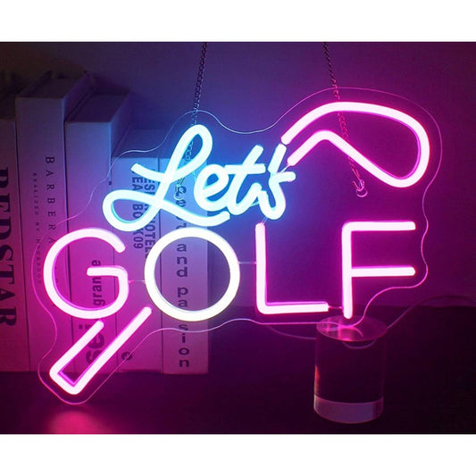 Fun Vivid Bright “Let’s Golf” LED Night Light Room Wall Decor