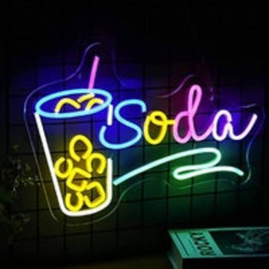 Lovely Bright Colorful Soda Drink LED Night Light Room Wall Decoration