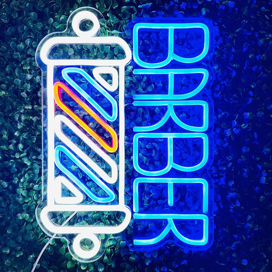 Vivid Bright Red White Blue Barber LED Night Light Room Wall Decoration