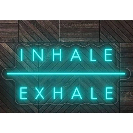 Lovely Bright Cool Blue “Inhale/Exhale” LED Night Light Room Wall Decoration