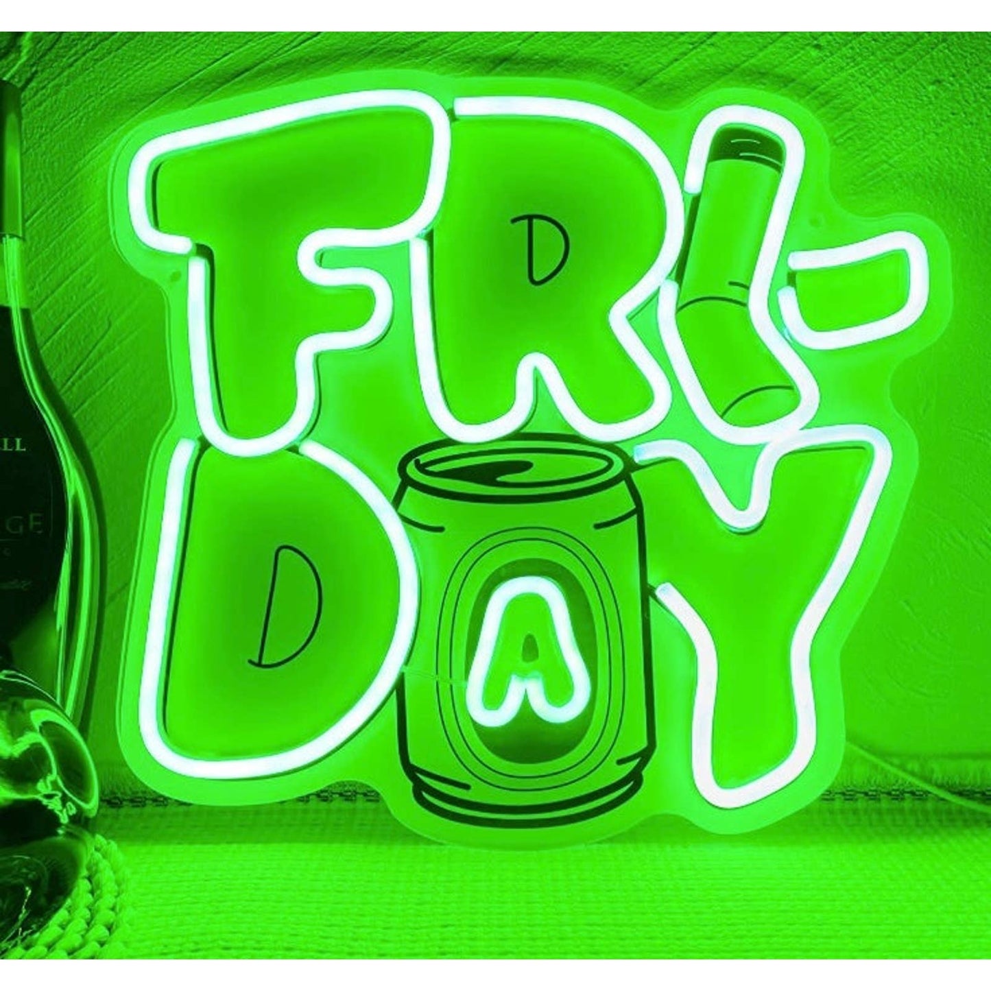 Fun Bright Green / Yellow Friday Weekend LED Night Light Room Wall Decoration