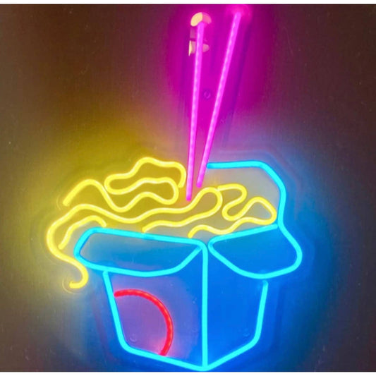 Tasty Bright Multicolor Chinese Noodle Box and Chop Stick LED Night Light Decor