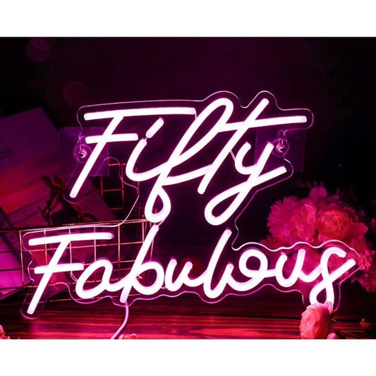 Vivid Bright “Fifty Fabulous” LED Night Light Celebration Party Decor