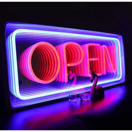 Bright Mesmerizing Tunnel OPEN LED Light Store Business Wall Sign