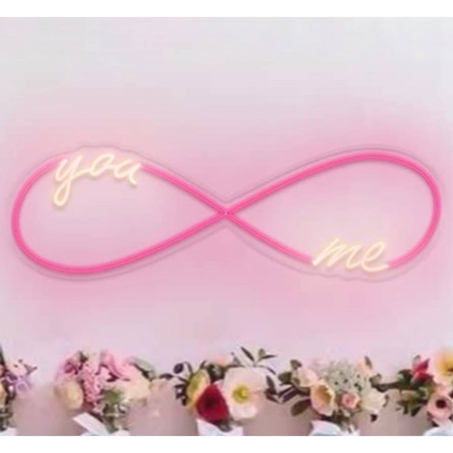 Adorable Bright You Me Infinity Heart Love LED Night Light Room Wall Decoration